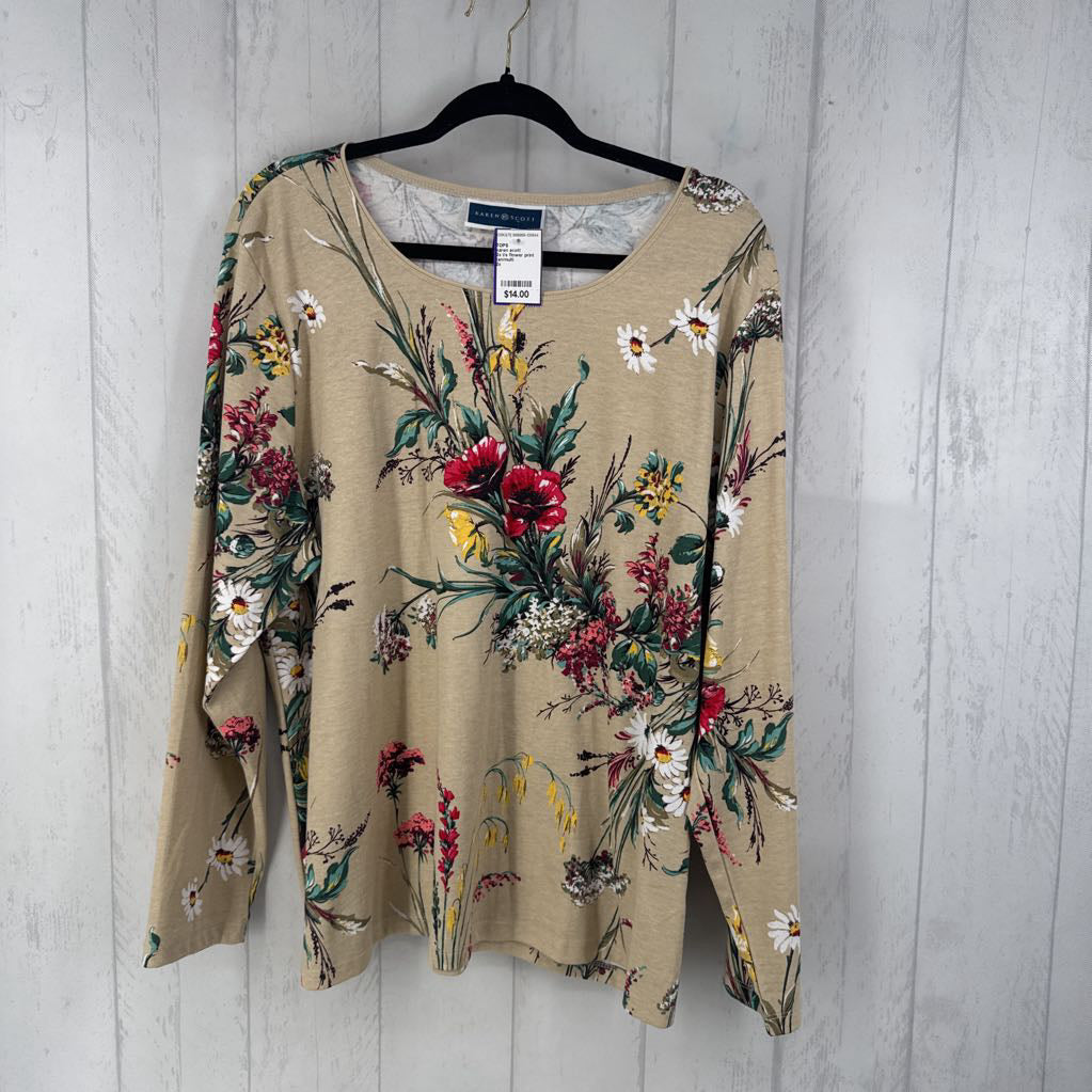 2x l/s flower print top
