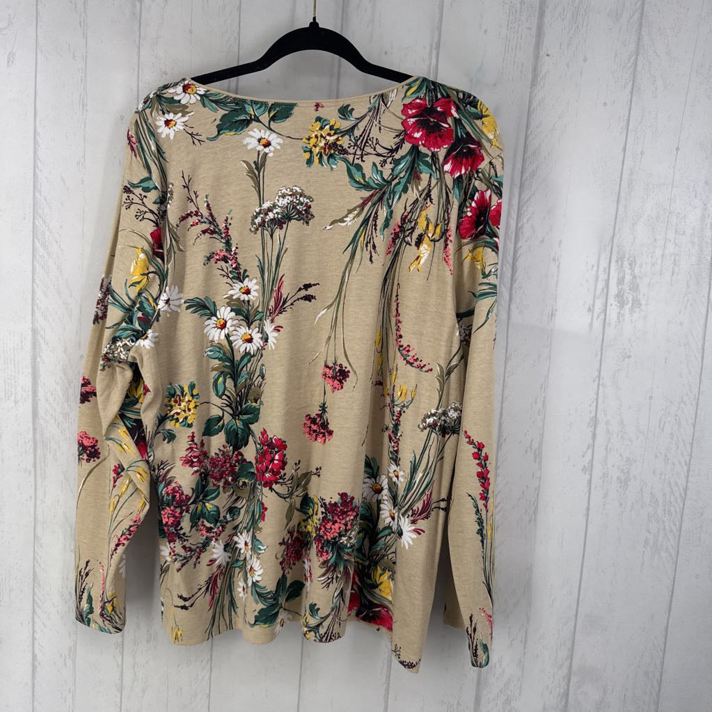 2x l/s flower print top