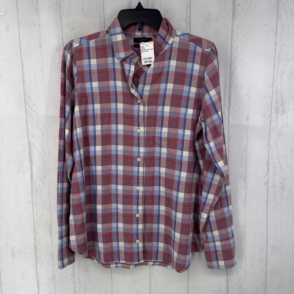 6 plaid button down l/s top