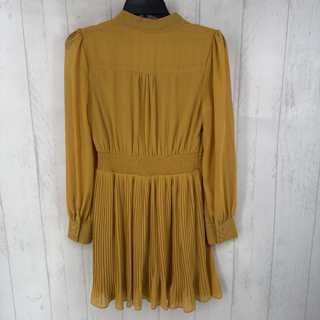M pleated crossover l/s dress