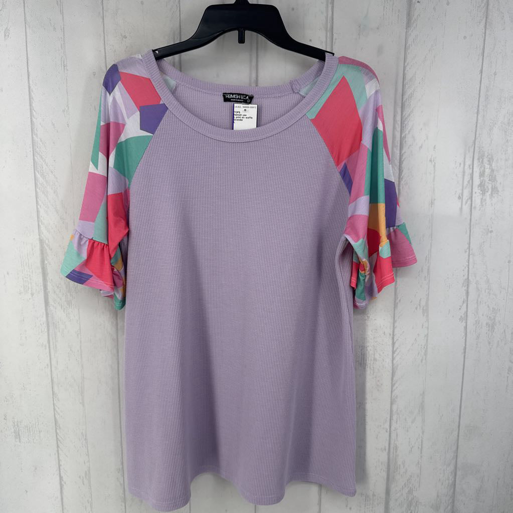 L print slv waffle top