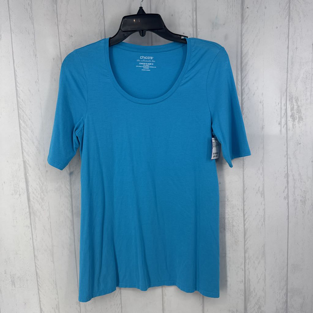 S s/s scoop neck hi-low top