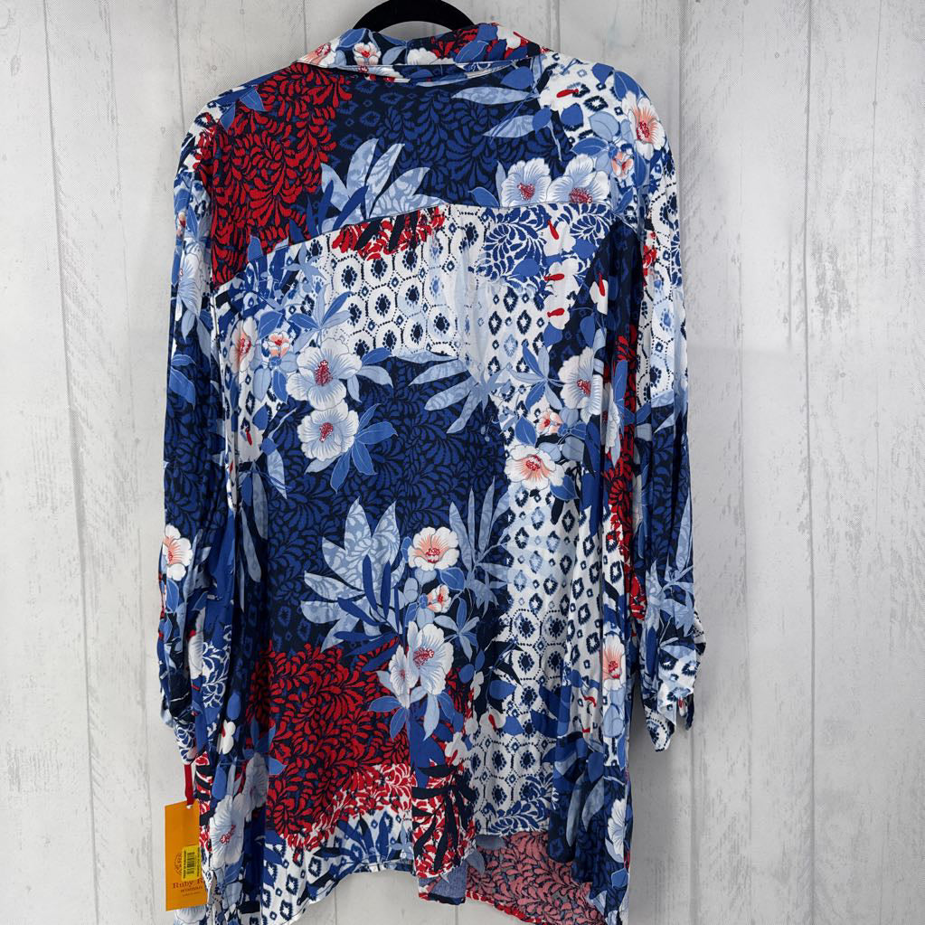 R65 3x s/s print button shirt