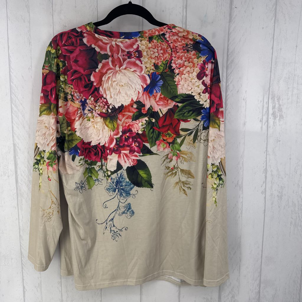 4xl l/s flower print top