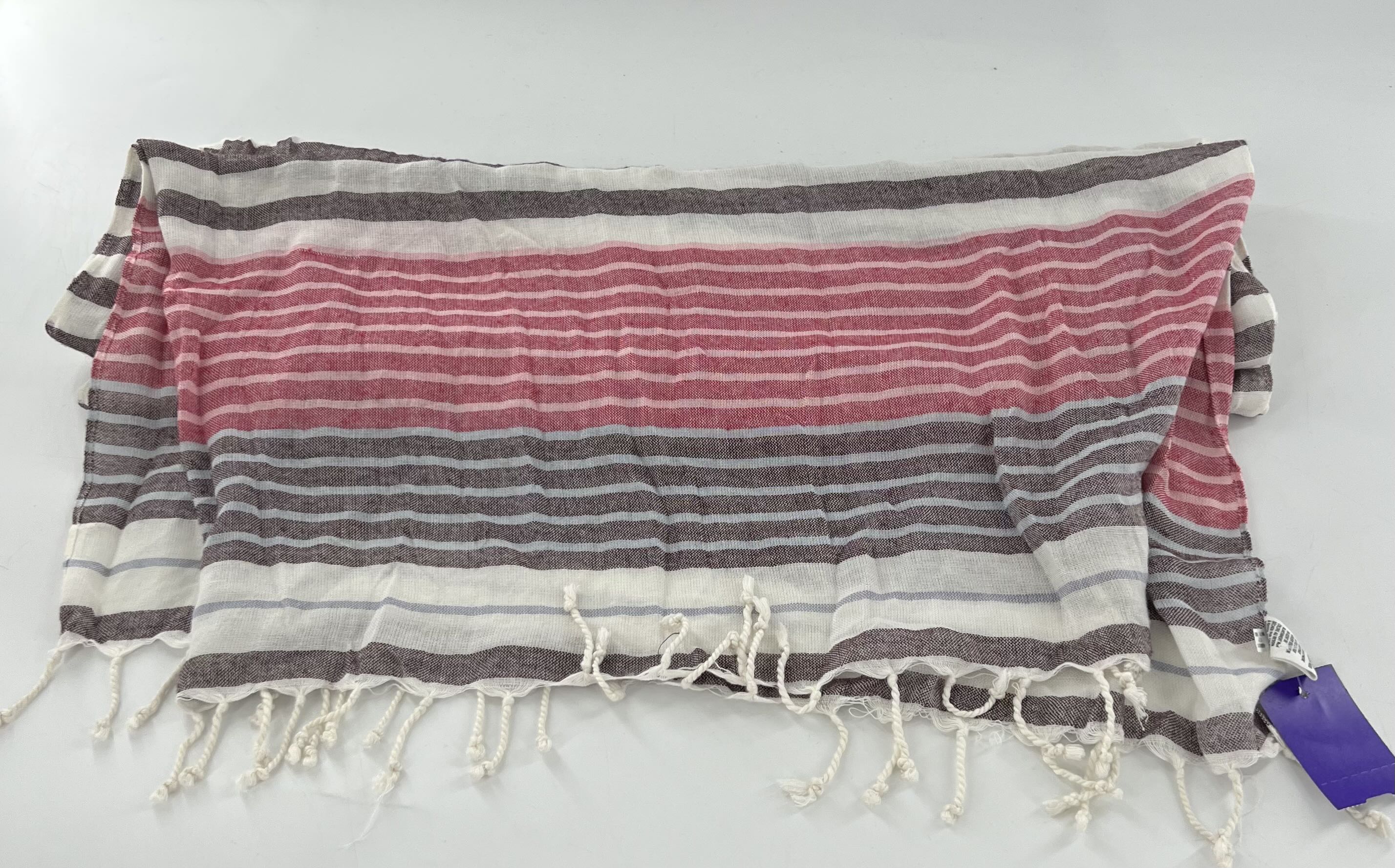 stripe fringe scarf