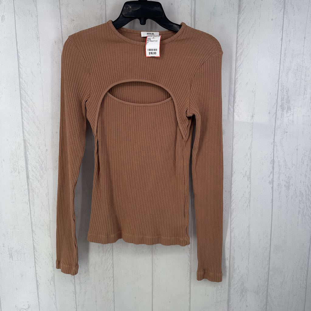 S l/s ribbed front cutout top