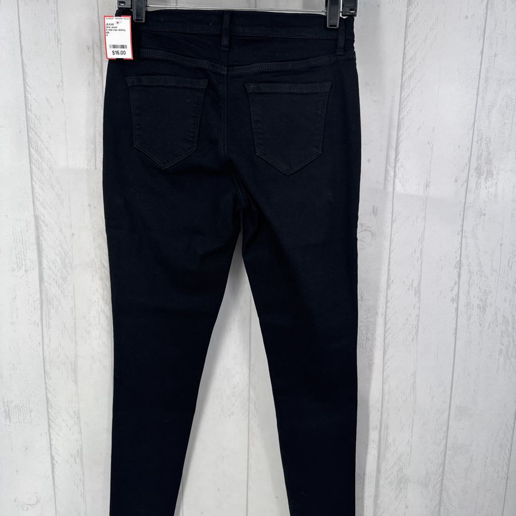 4 mid rise skinny jeans