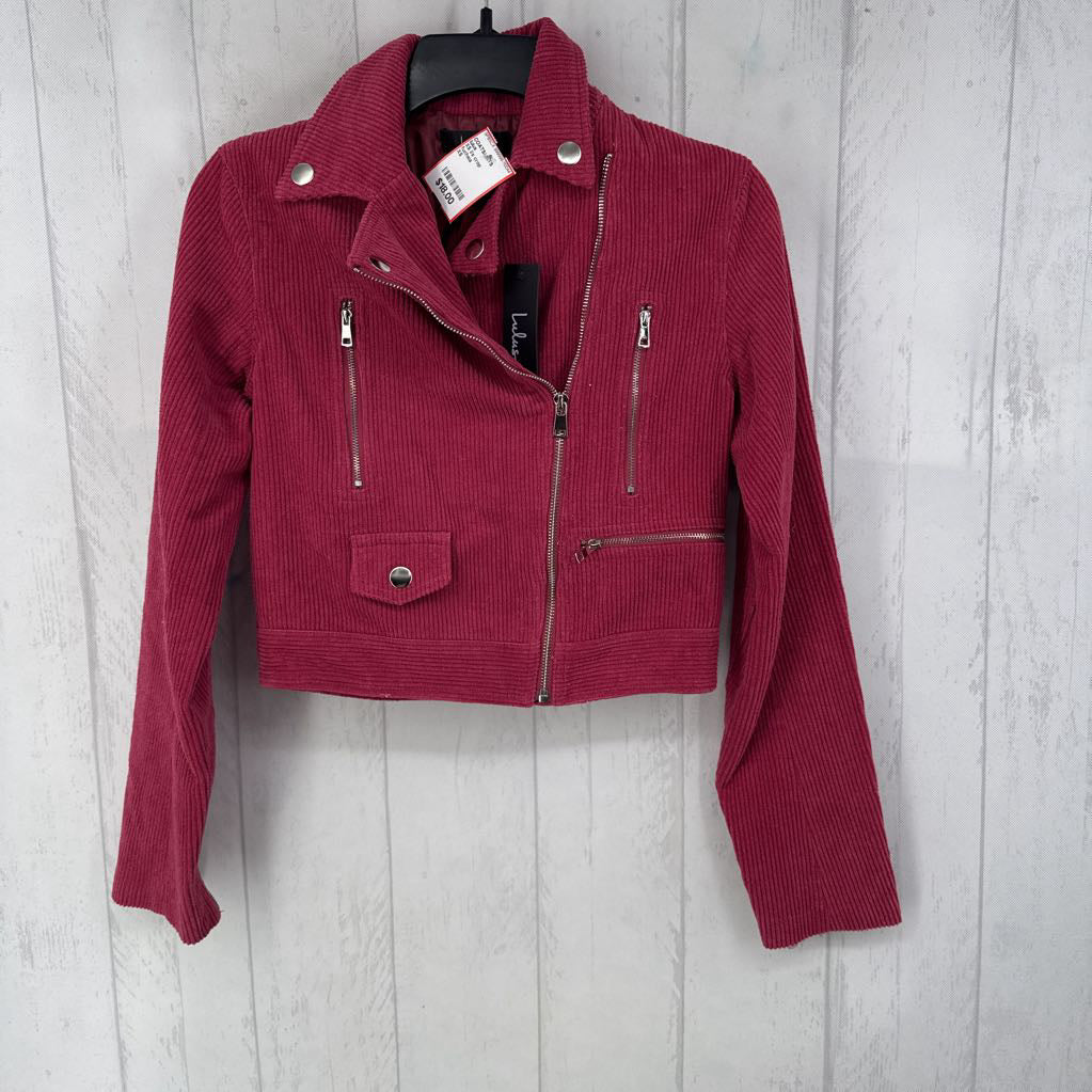 XS l/s crop corduroy moto jacket