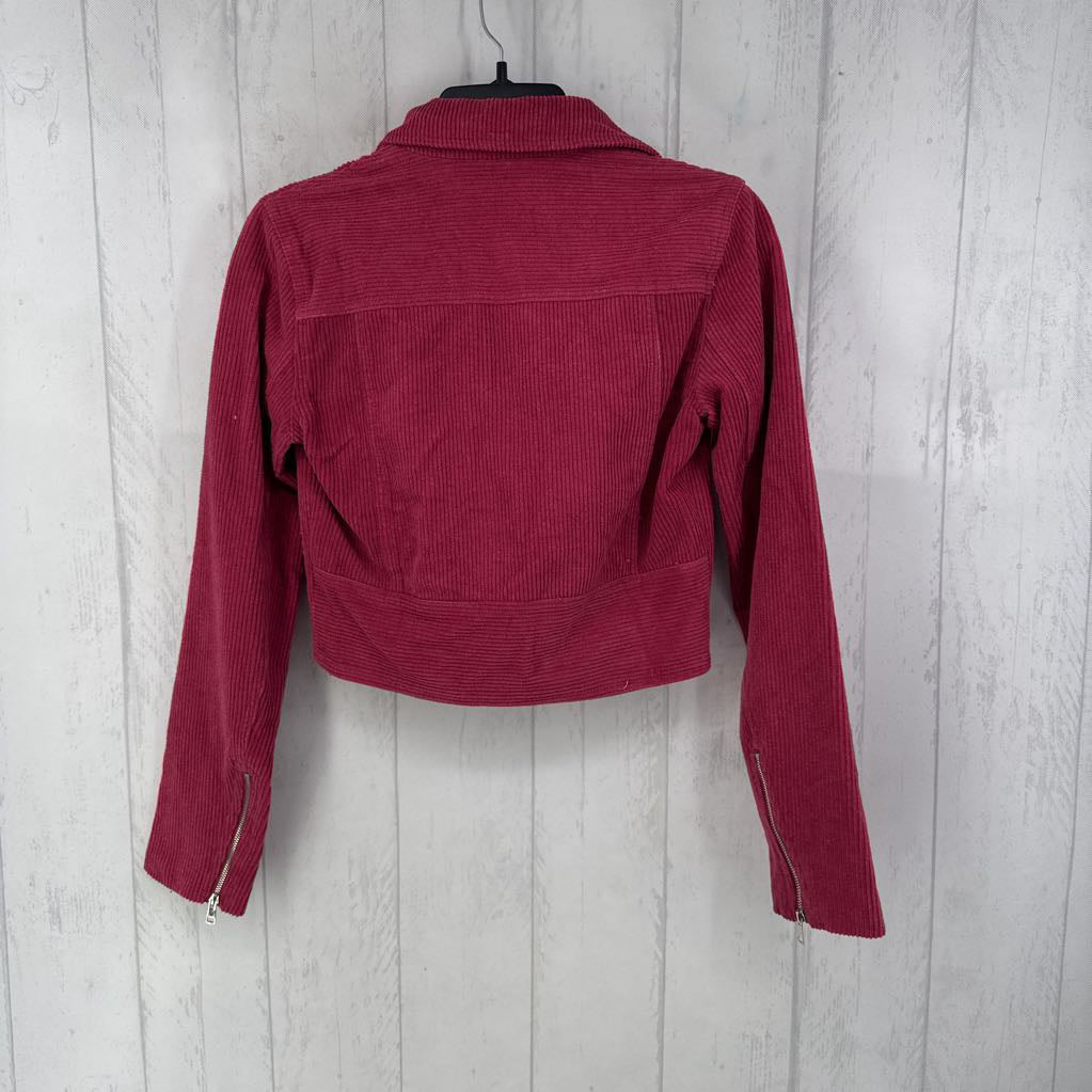 XS l/s crop corduroy moto jacket