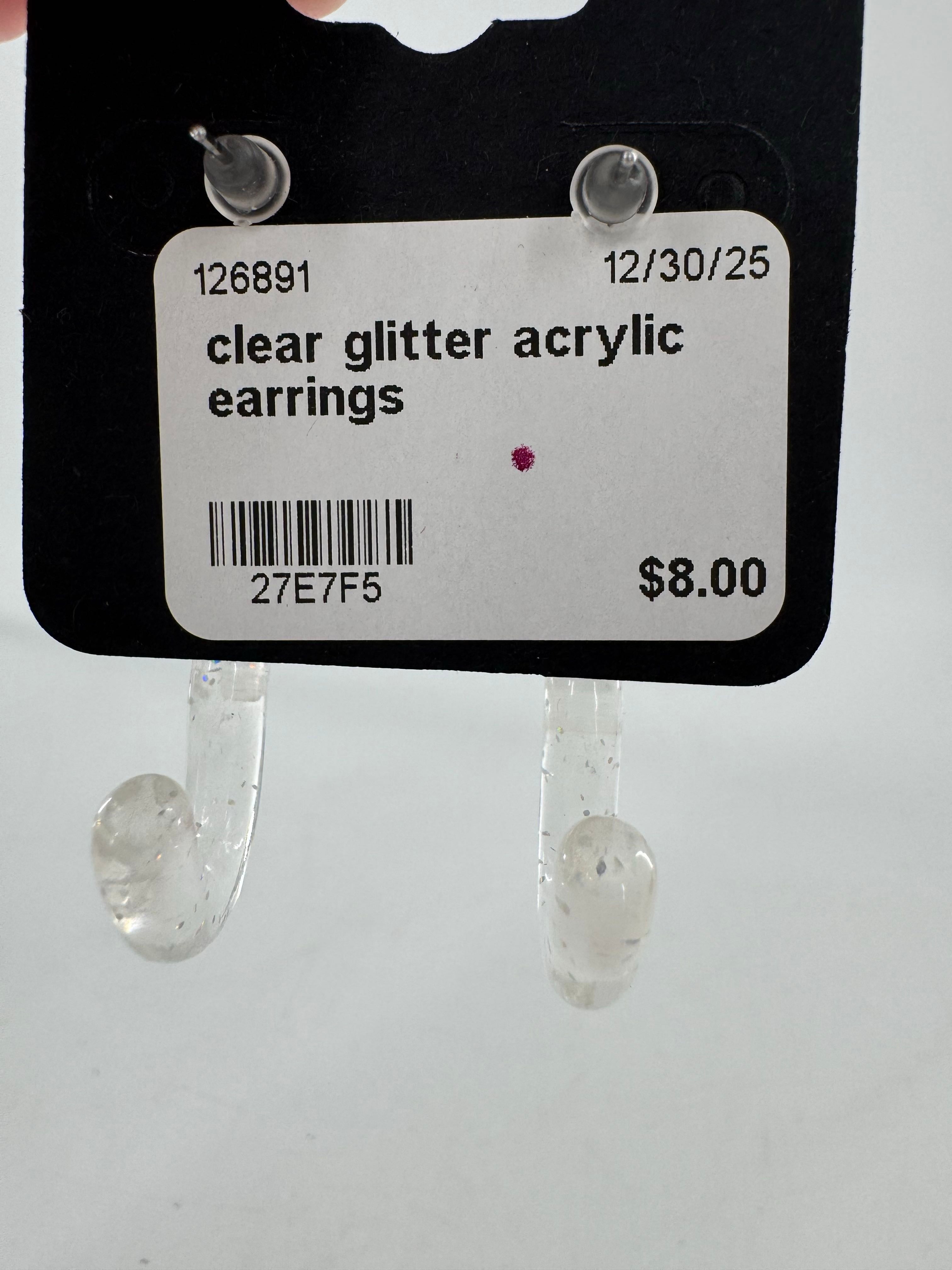 clear glitter acrylic earrings