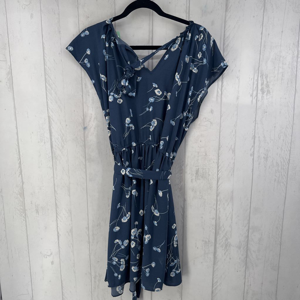 XXL s/s pleated flower print dress
