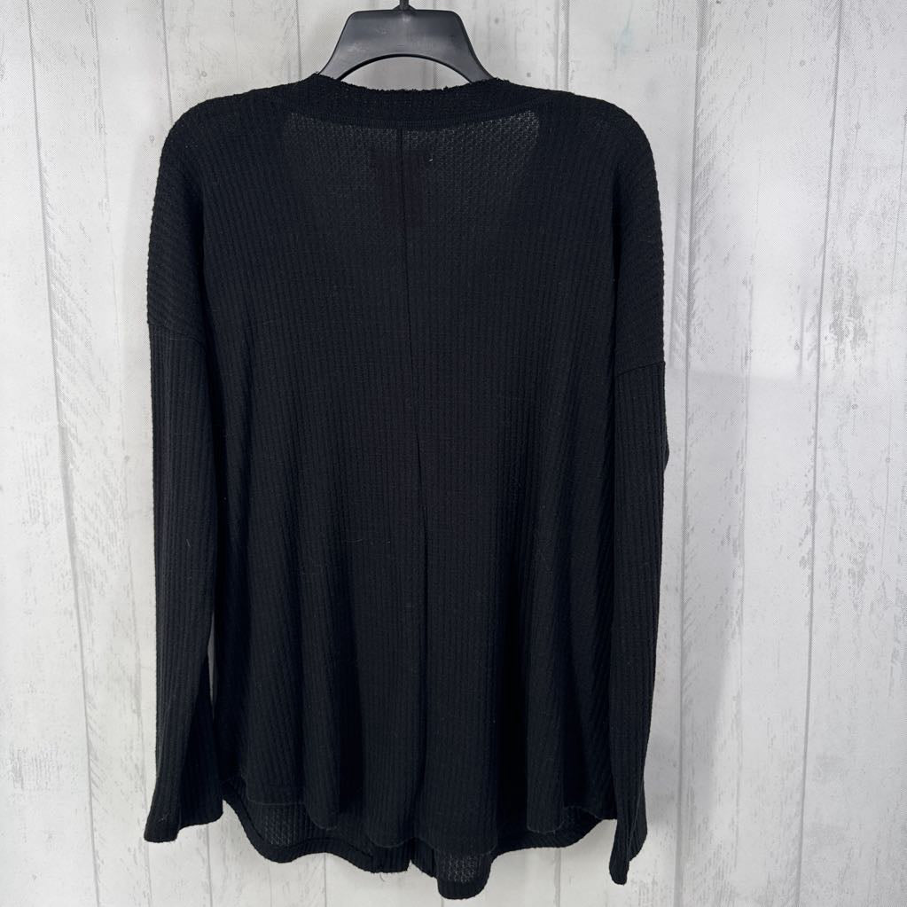 L button down waffle knit l/s top