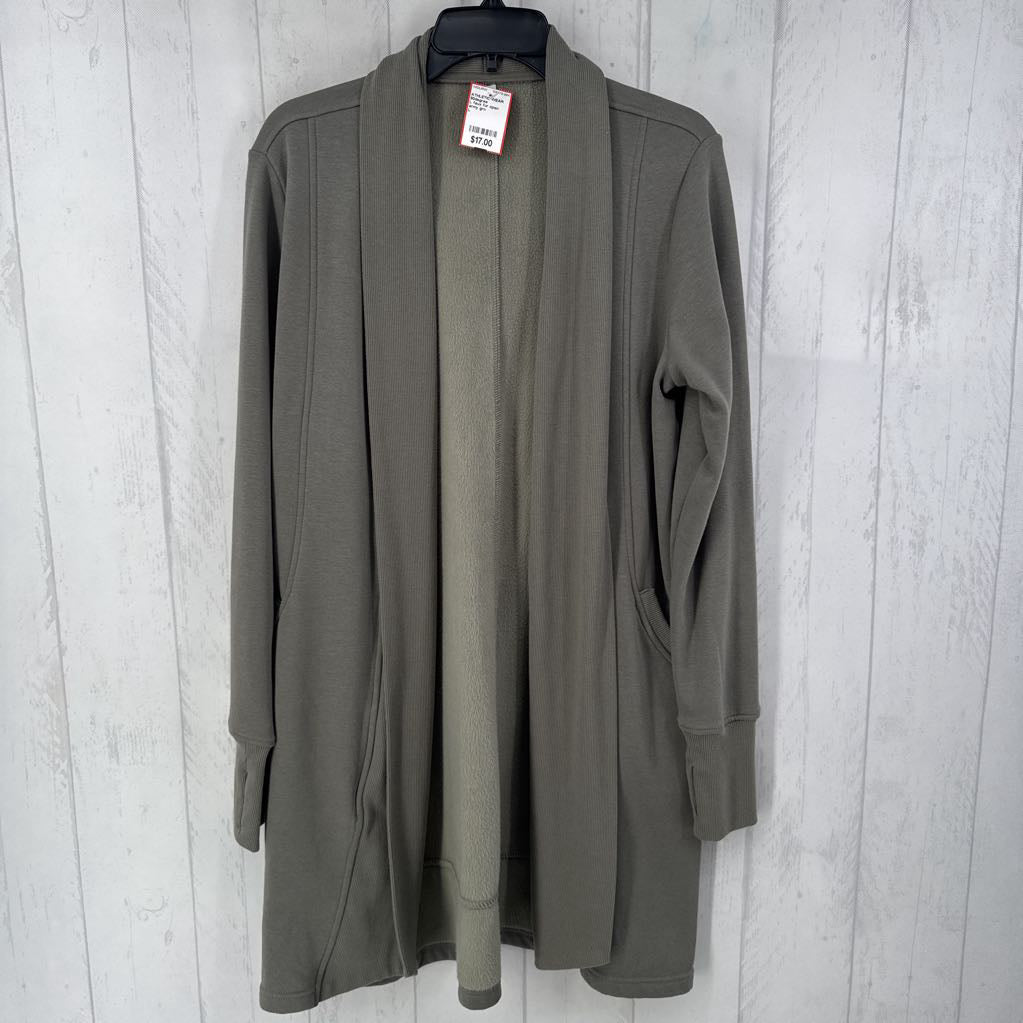 L faux fur open front cardi