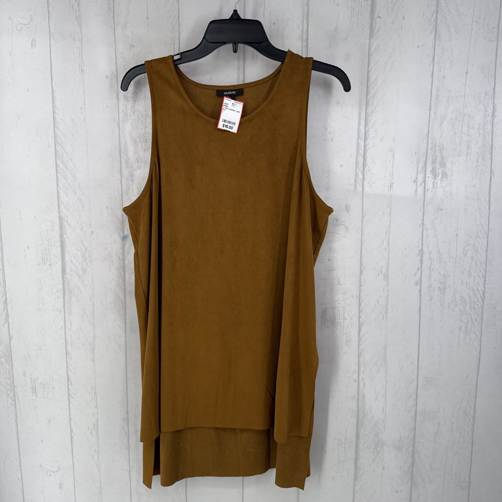 L faux suede vest