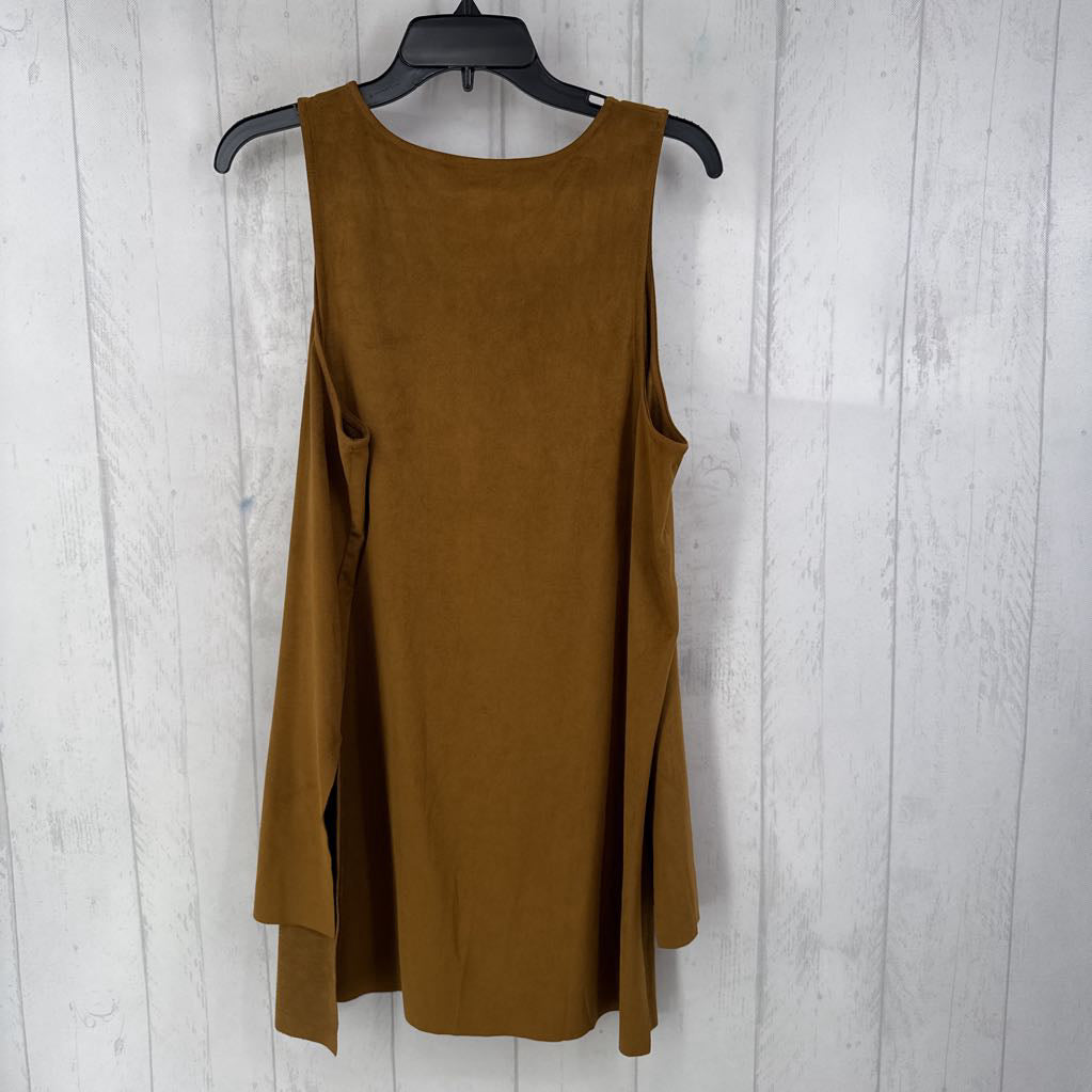 L faux suede vest