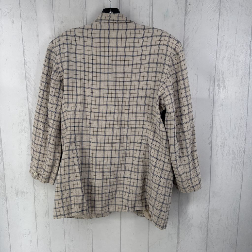 14 linen plaid blazer