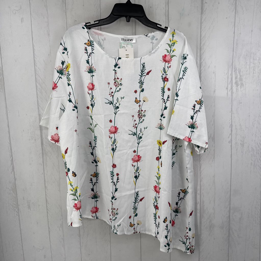 3xl s/s flower print top