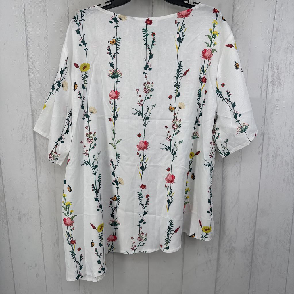 3xl s/s flower print top