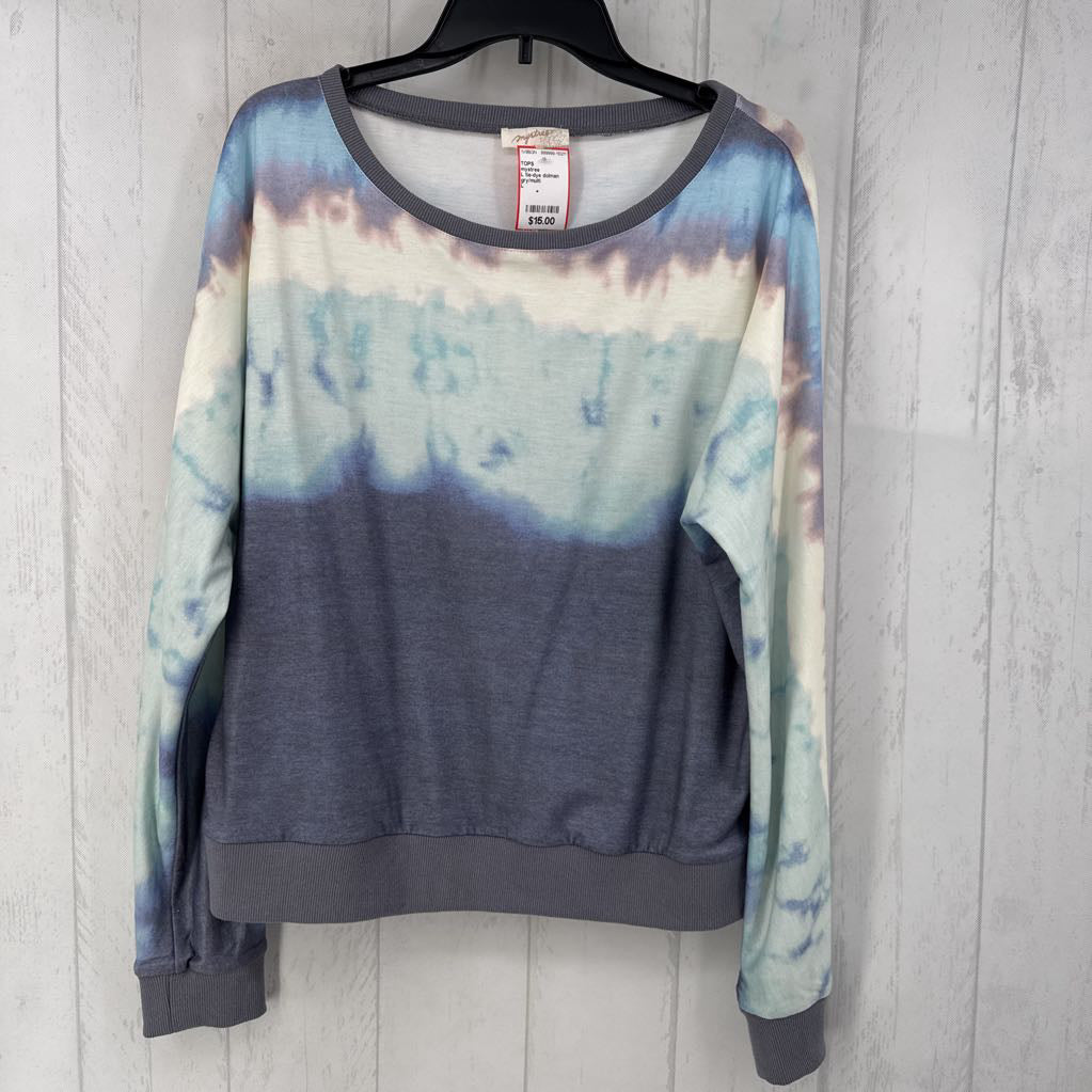 L tie-dye dolman slv top