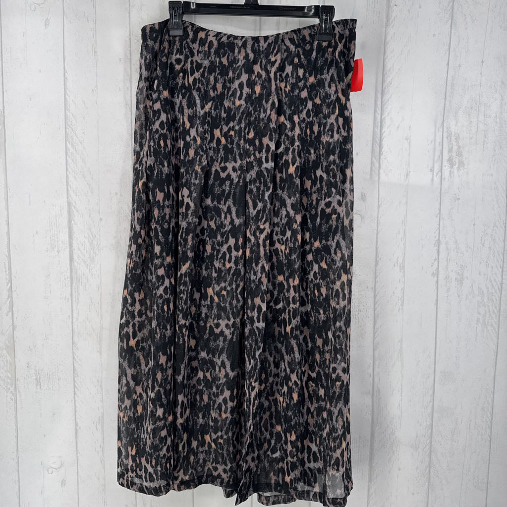 8 sheer animal print skirt