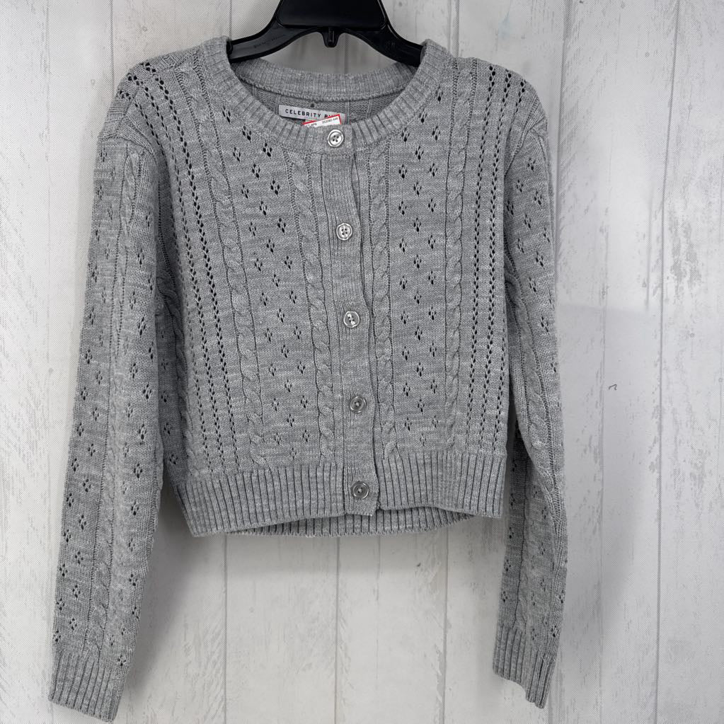 S button front crop sweater