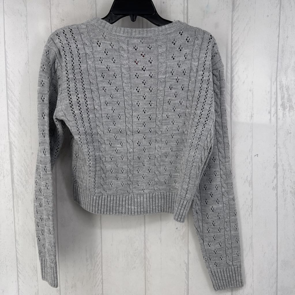 S button front crop sweater