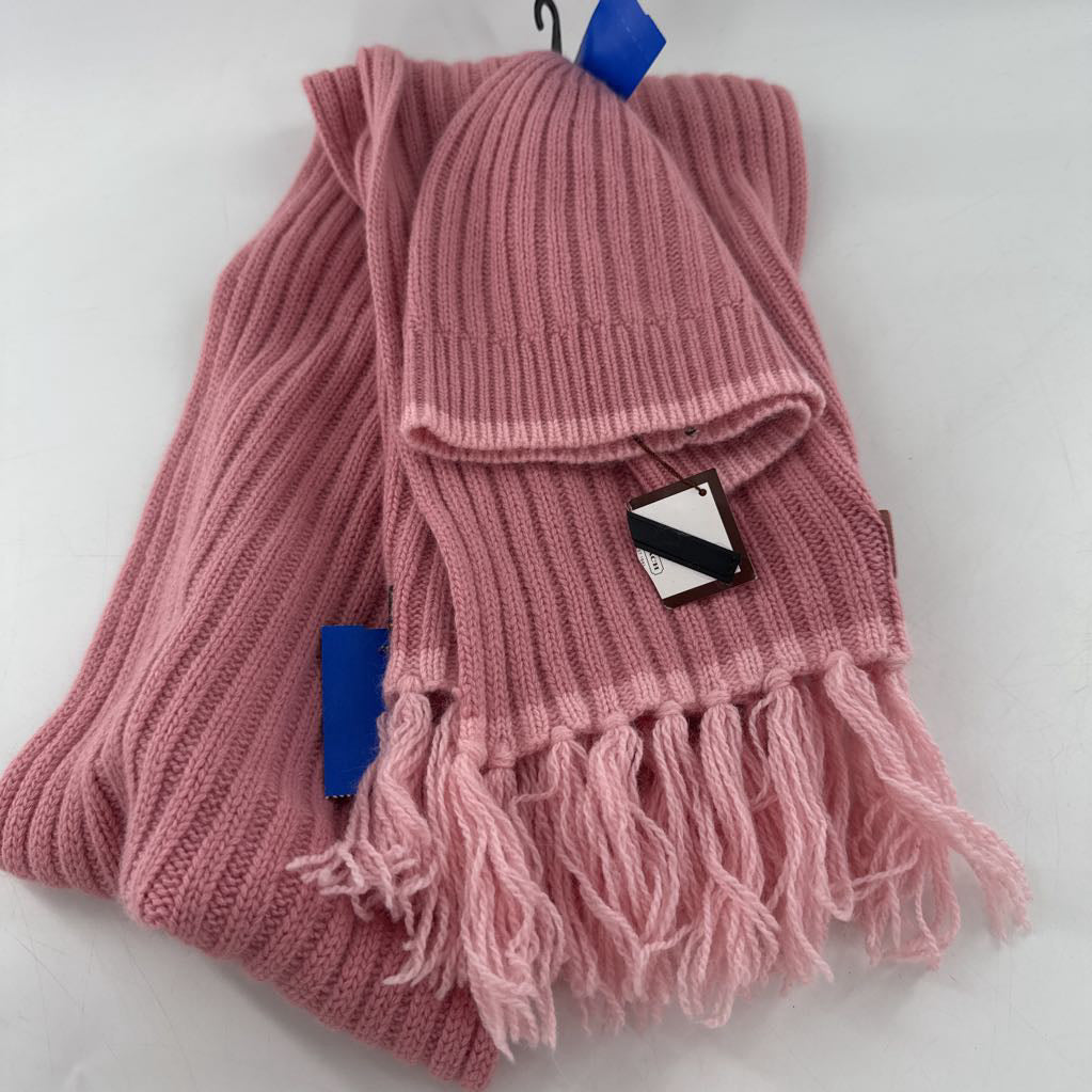 knit fringe scarf & hat