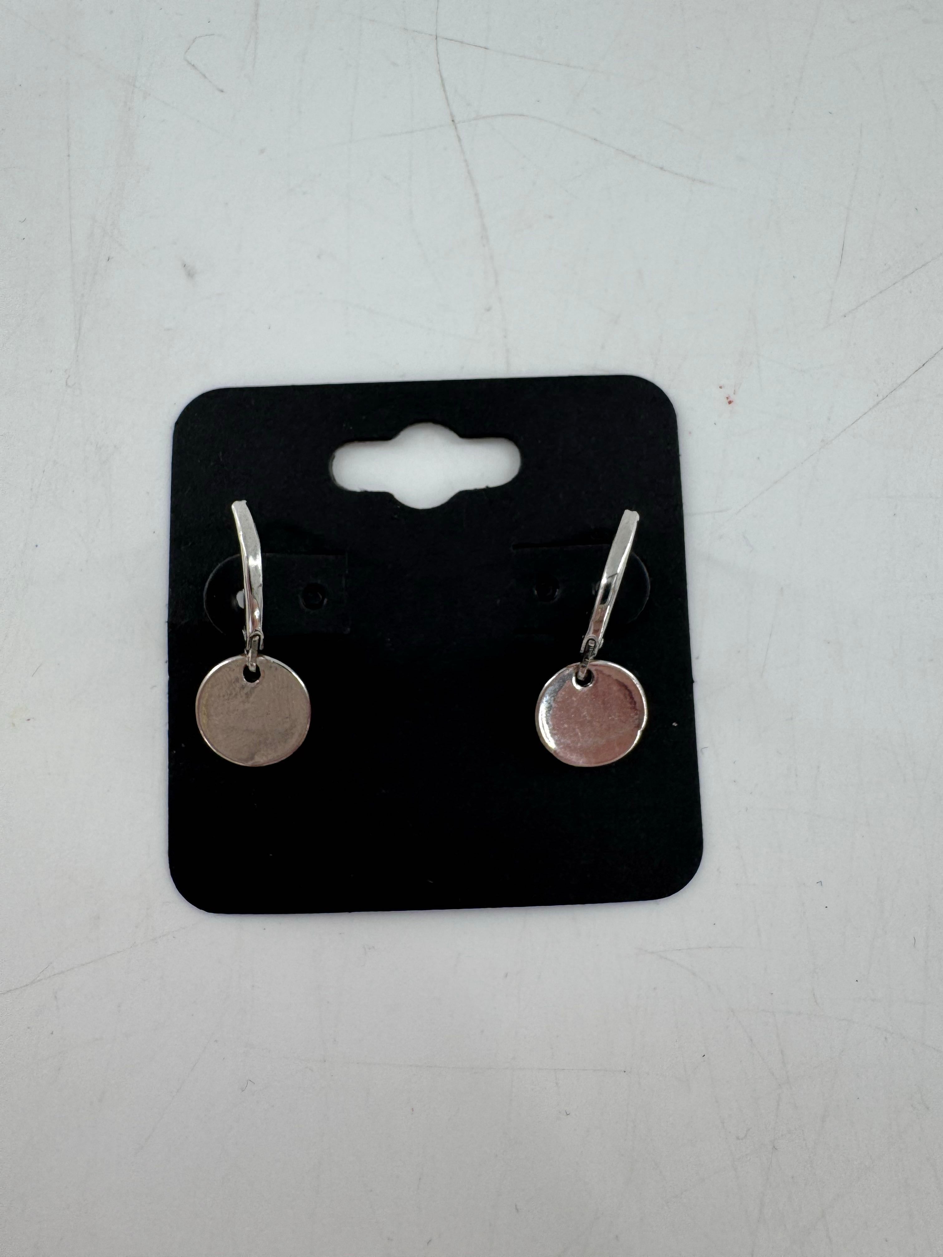 hammered metal silver tone earrings