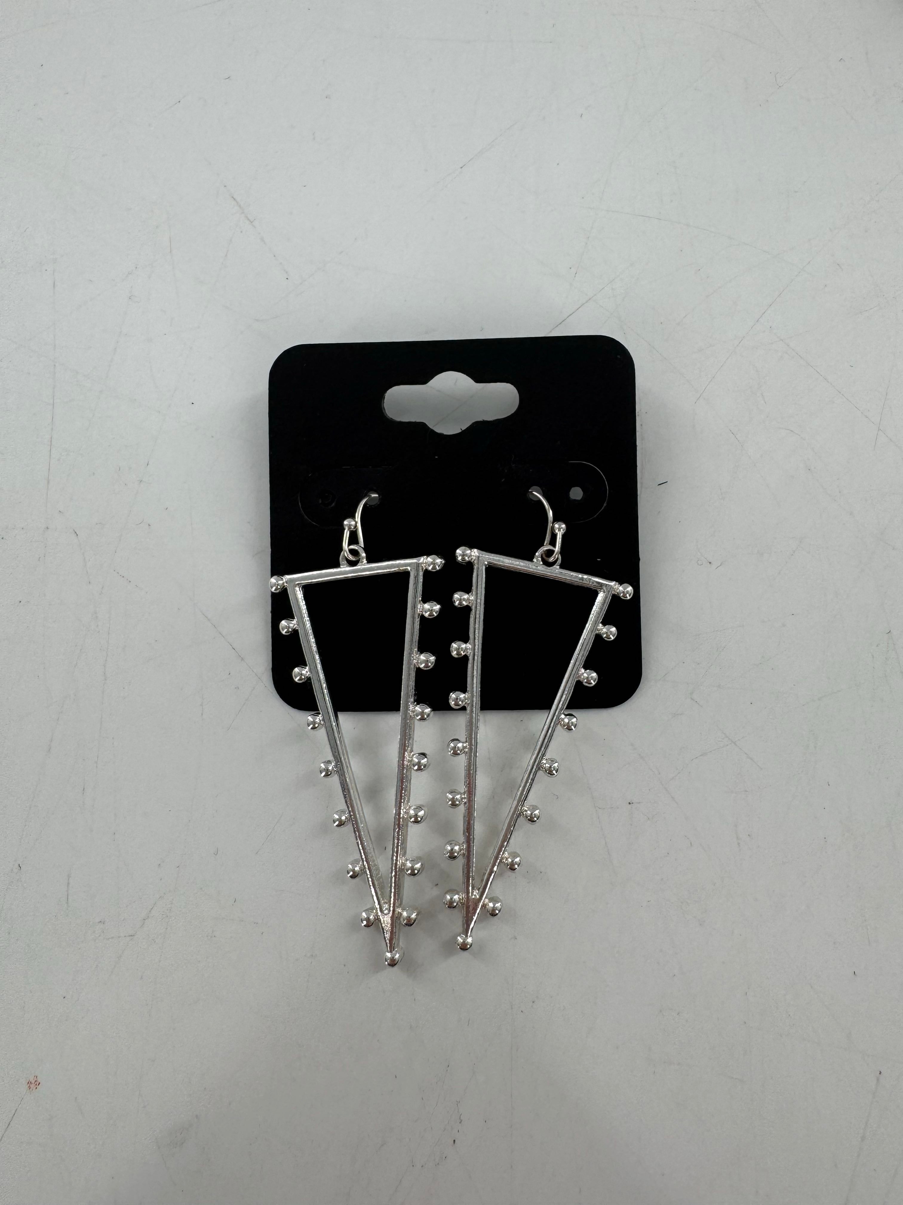 beaded triangle dangle earrings