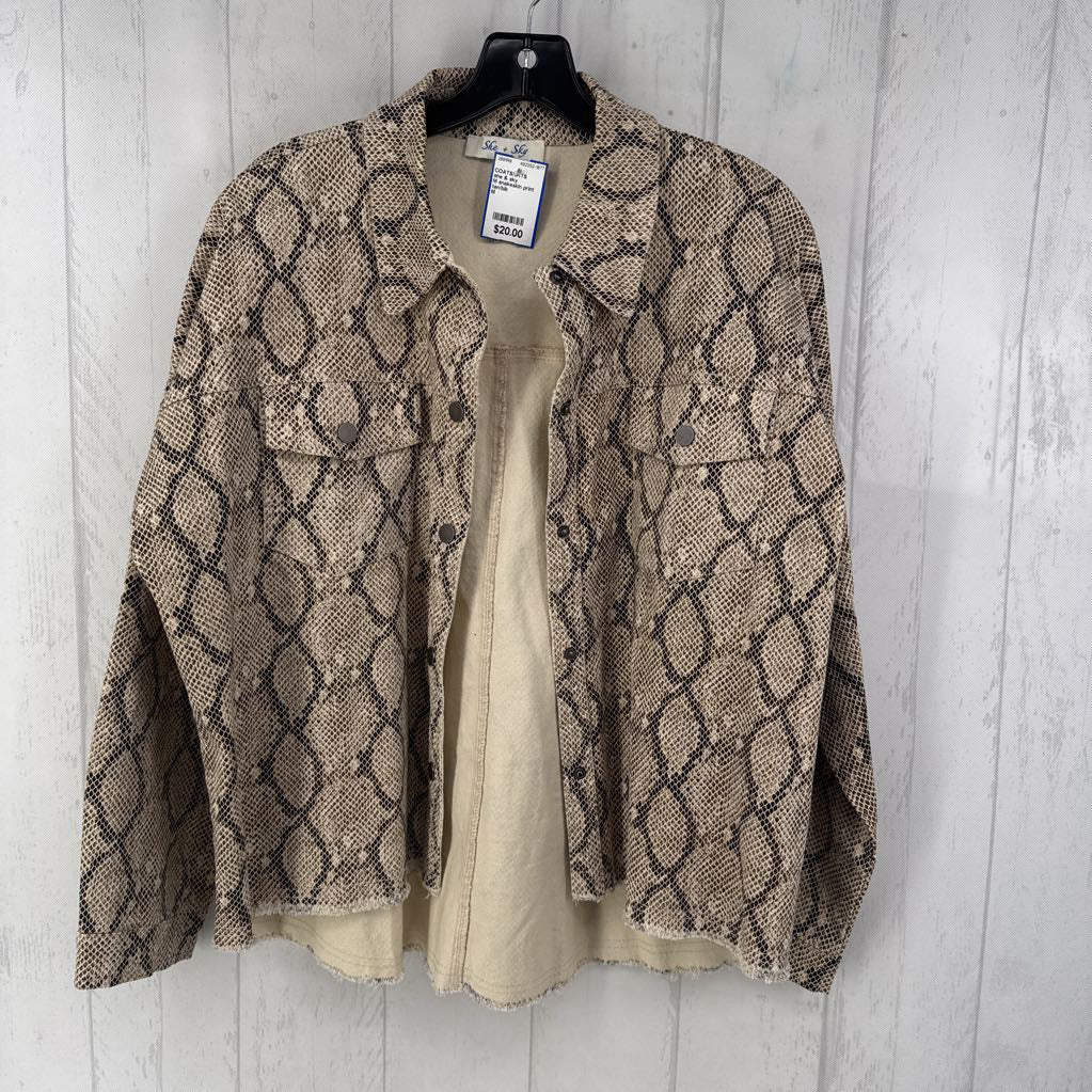 M snakeskin print jean jacket
