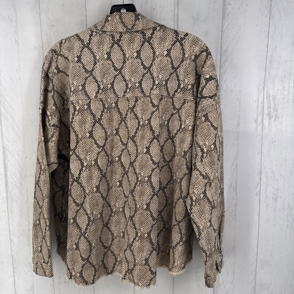 M snakeskin print jean jacket