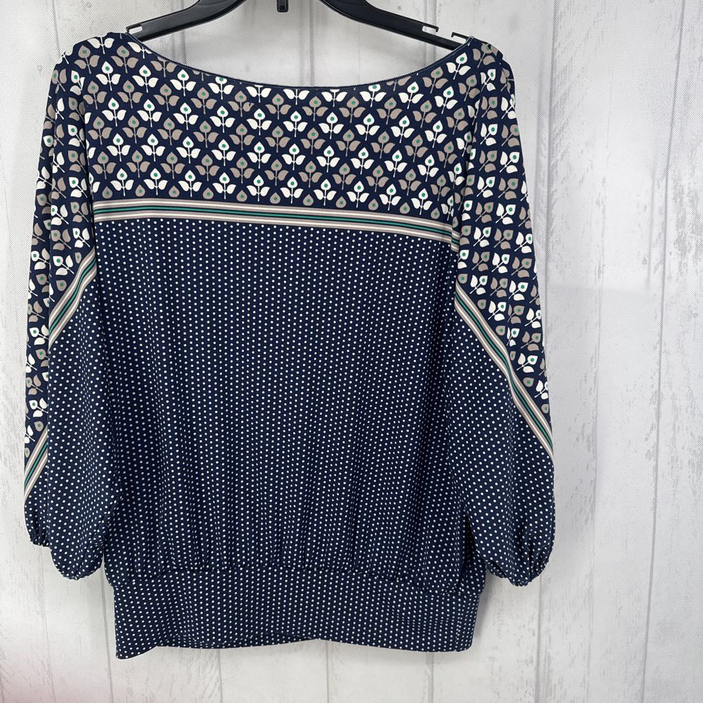 S flo&polka dot drop shoulder top