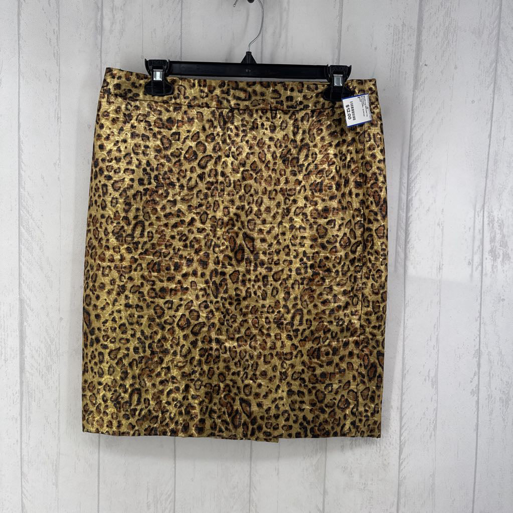 8 metallic animal print skirt
