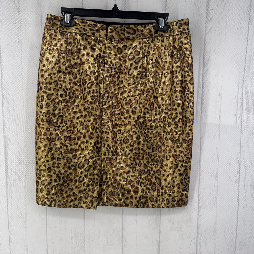 8 metallic animal print skirt