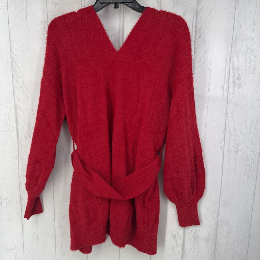 M belted open front cardi