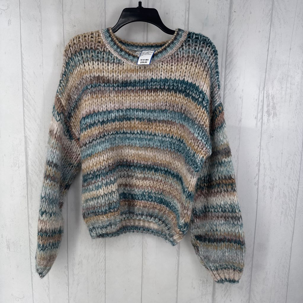 M crochet striped sweater