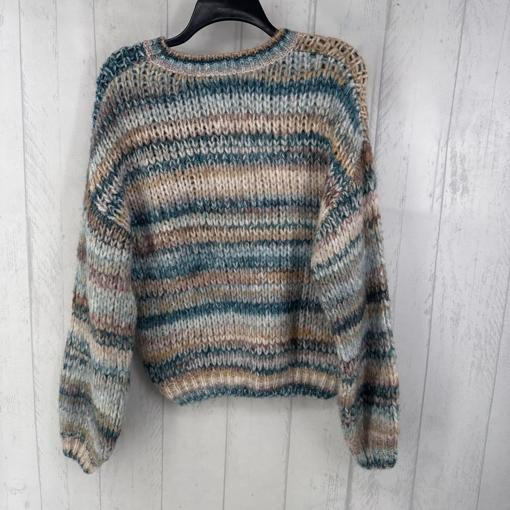 M crochet striped sweater