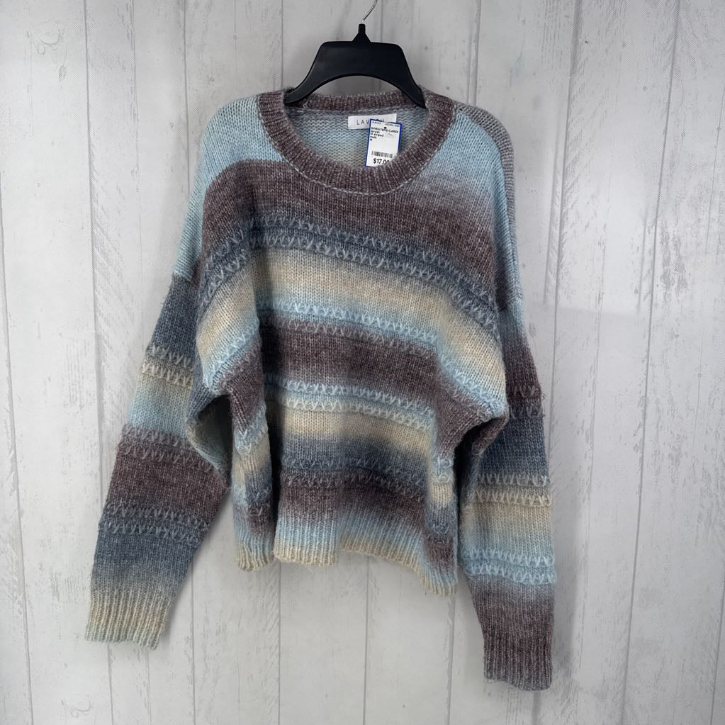 M striped crewneck sweater