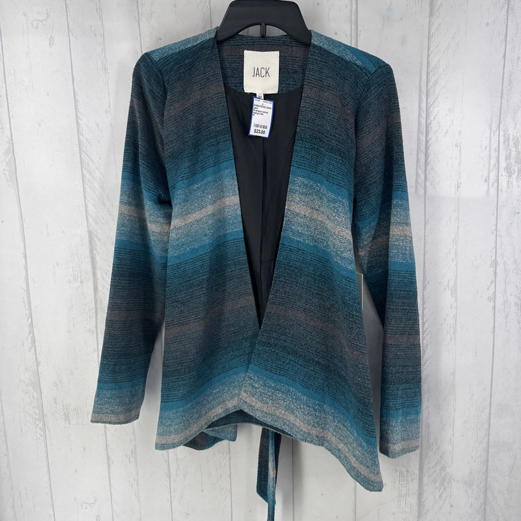 M striped belted cardi