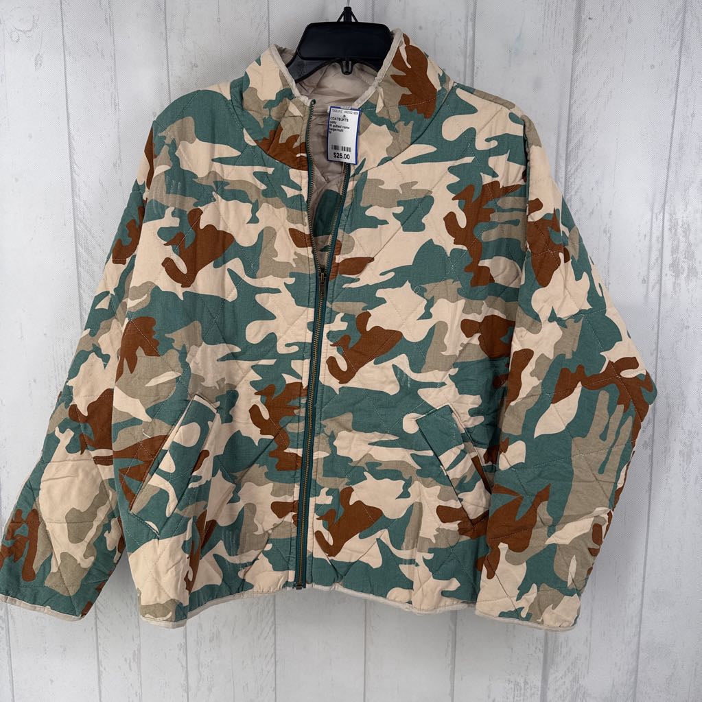 M quilted camo print jacket