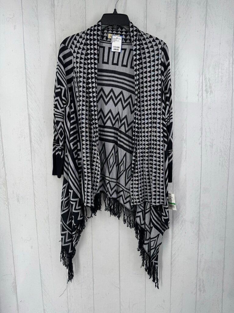 L diamond print cardi