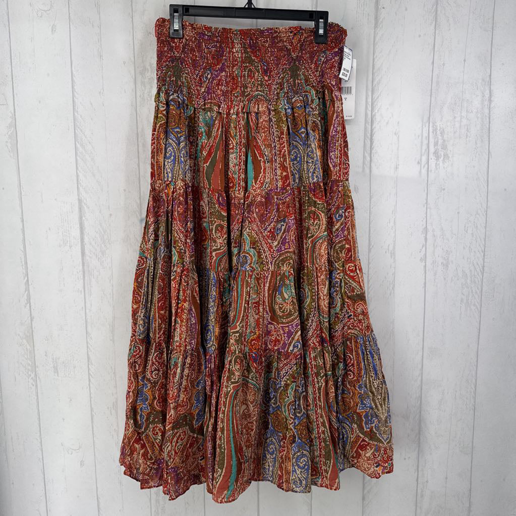 R119 M smocked paisley print maxi skirt