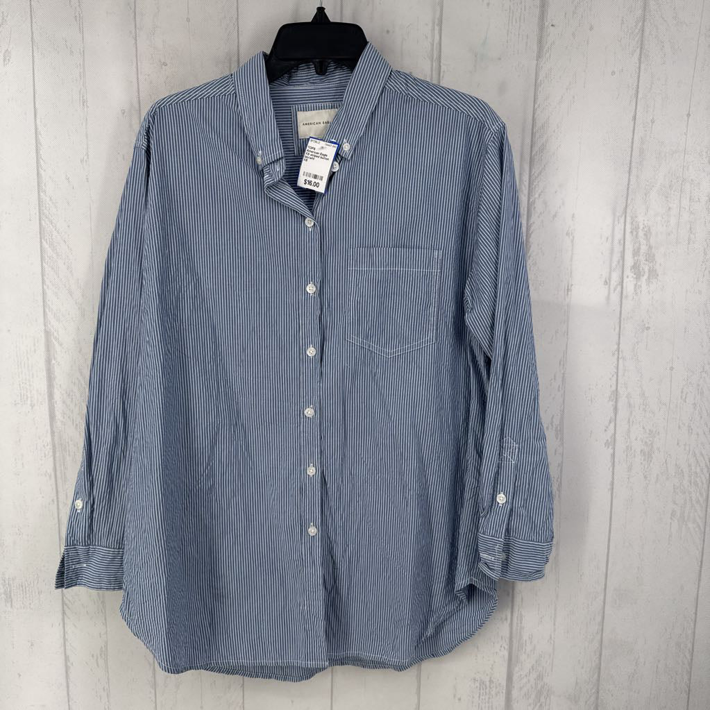 XS striped button down l/s top