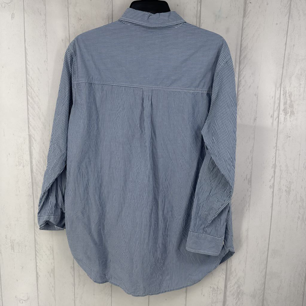 XS striped button down l/s top