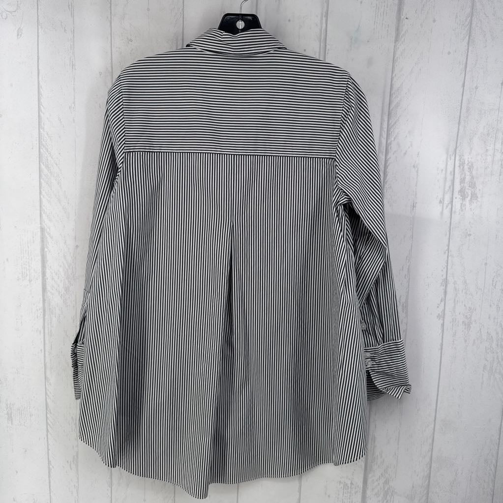 S striped button down l/s top