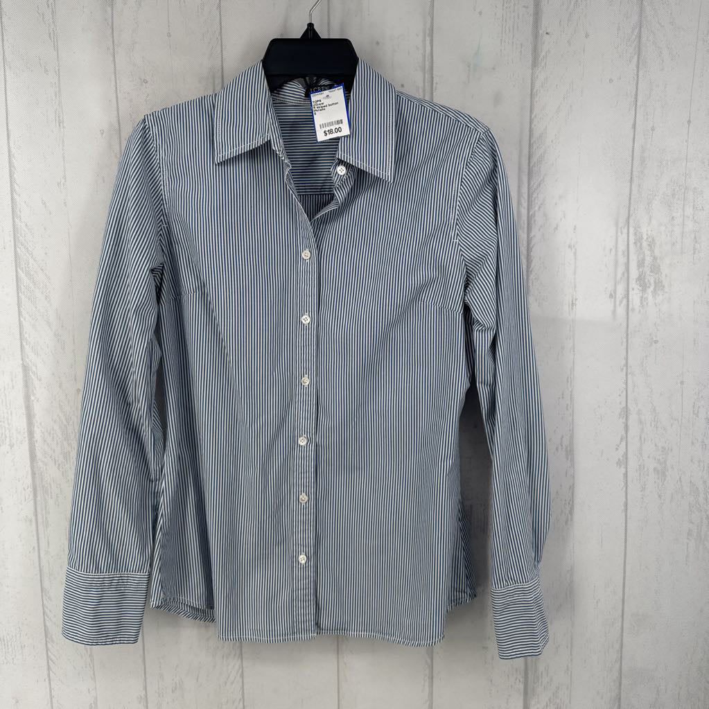 S striped button down l/s top