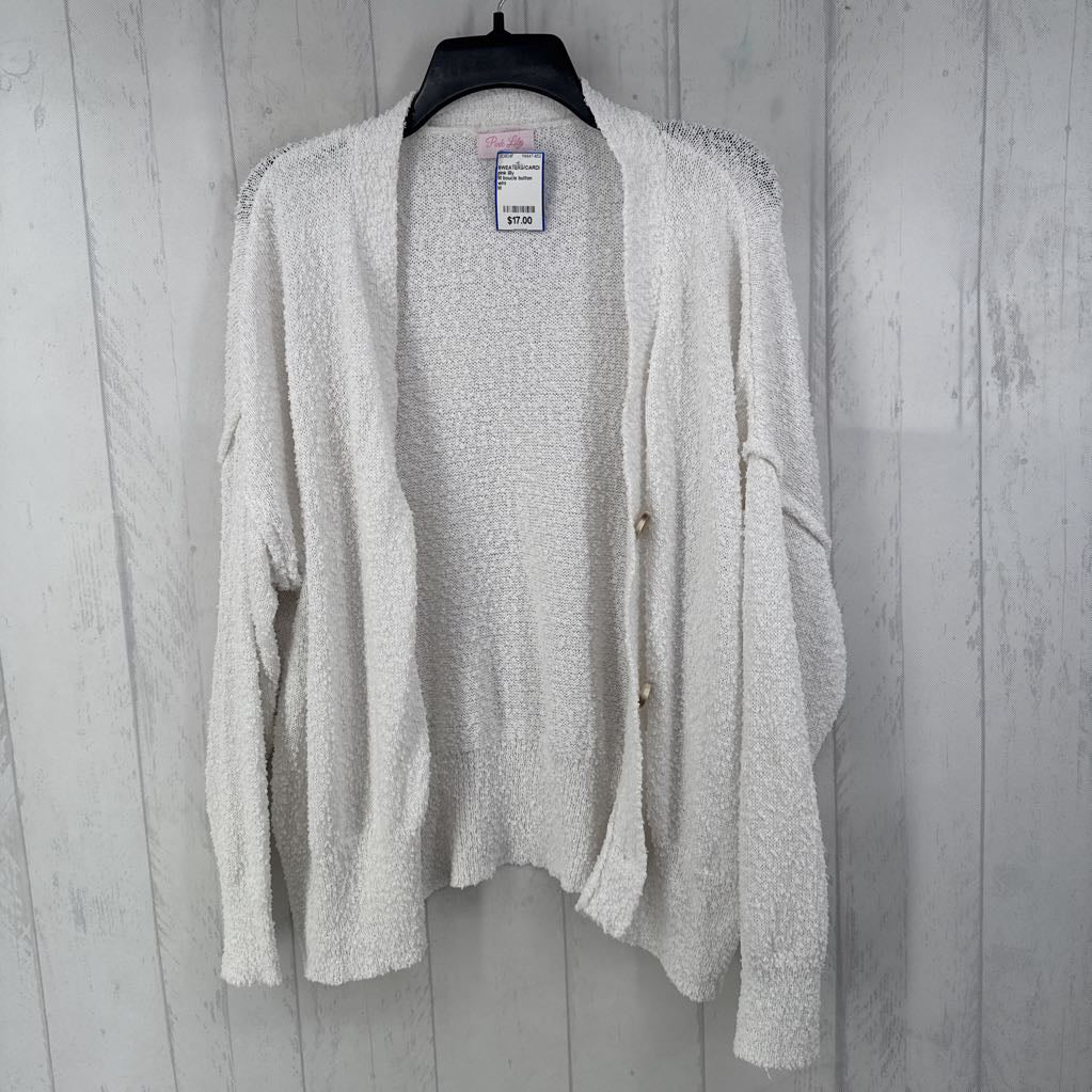 M boucle button down cardi