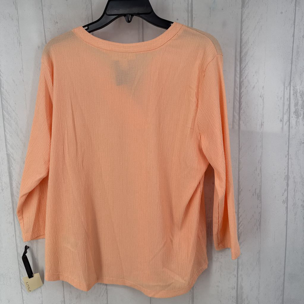 L notch neck 3/4 slv top
