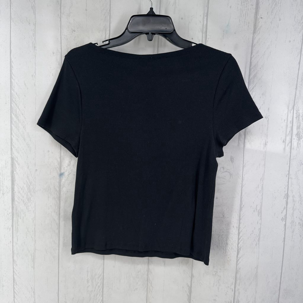 R45 L ribbed bateau neck s/s top