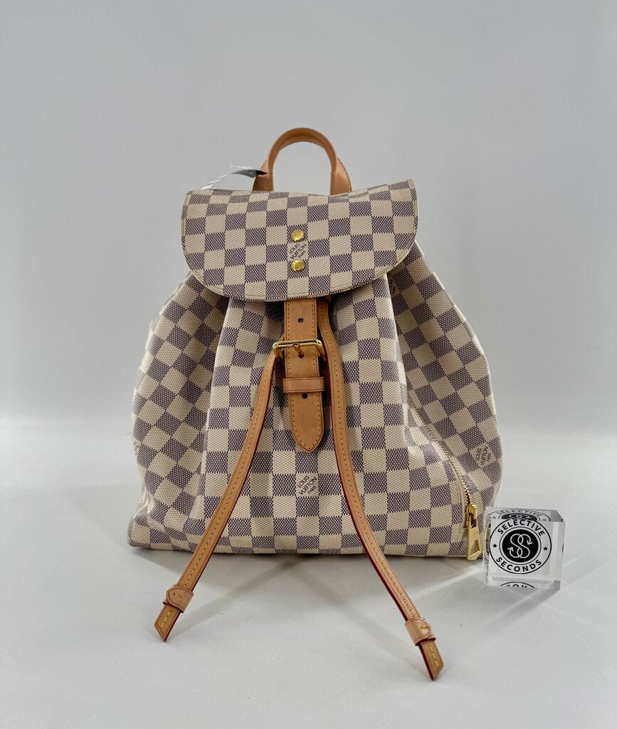 gold tone hardware backpack damier